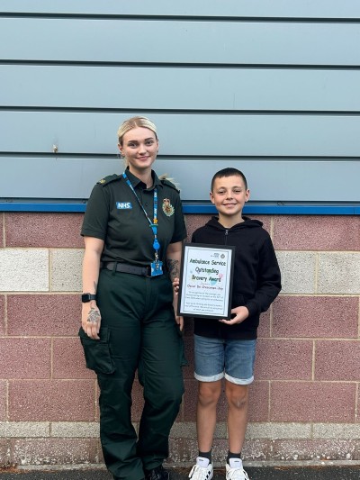 Oscar with his call handler Mia.jpg
